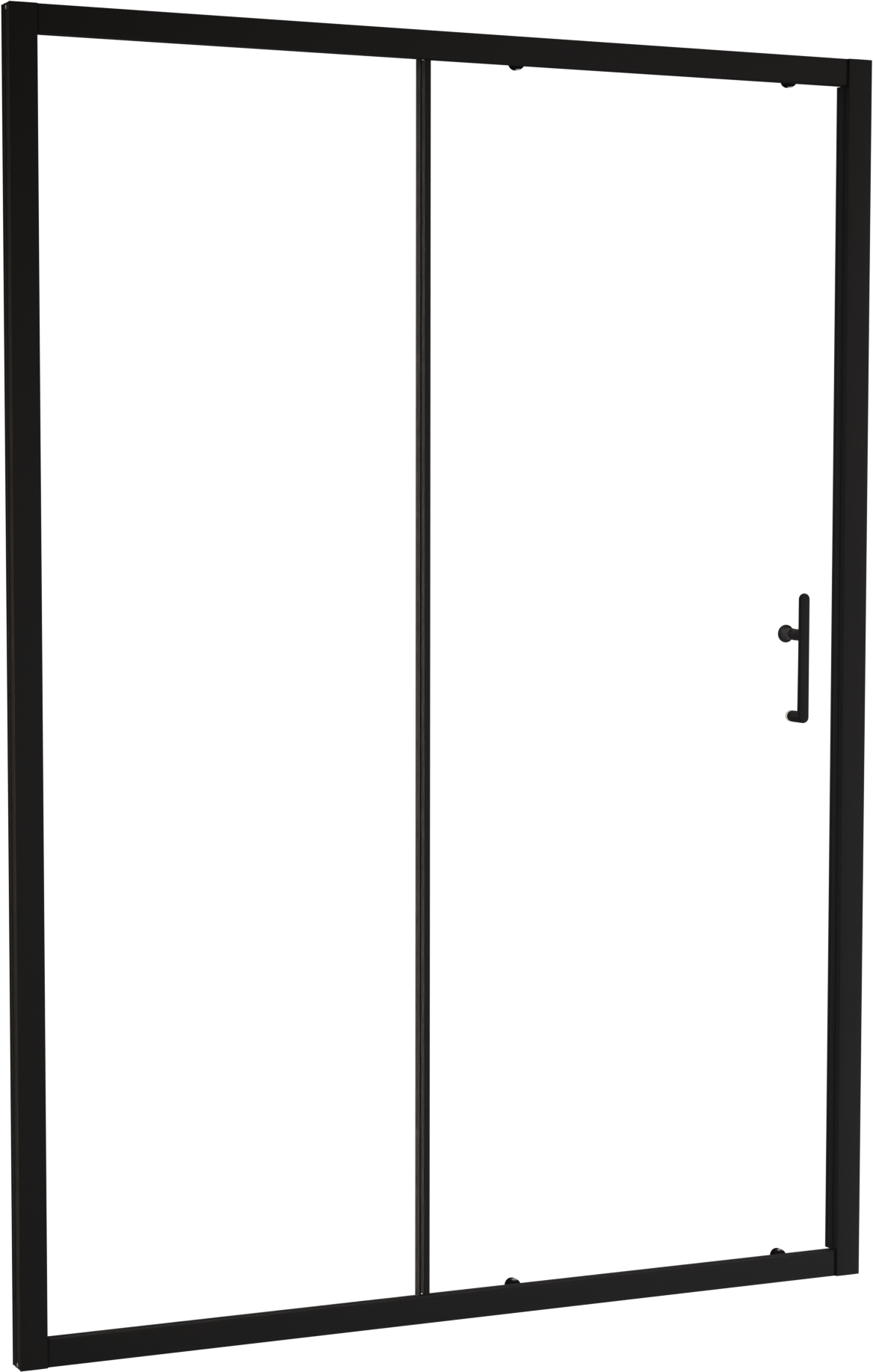 Linie Cadiz porte coulissante 140 cm x 190 cm verre transparent profil noir mat