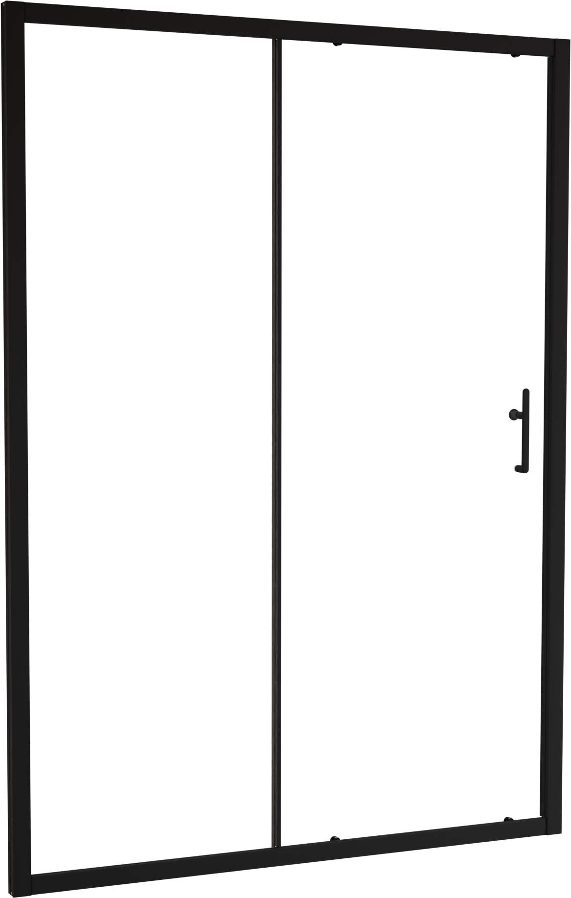 Linie Cadiz porte coulissante 140 cm x 190 cm verre transparent profil noir mat