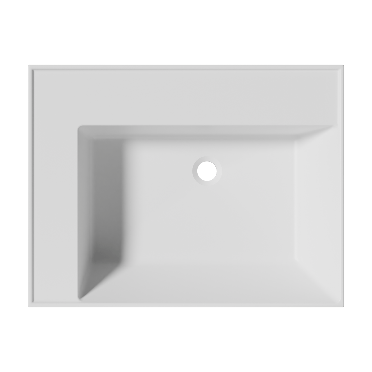 Balmani Argila asymmetrisch rechtse wastafel composietmarmer mat wit 60 x 46 cm