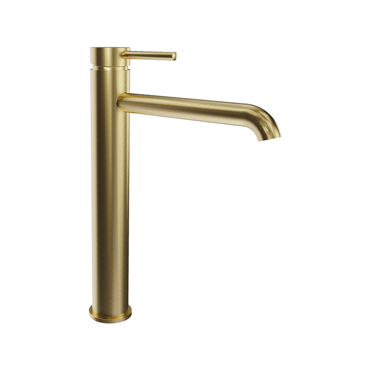 Blaufoss Round verhoogde wastafelkraan Brushed Gold