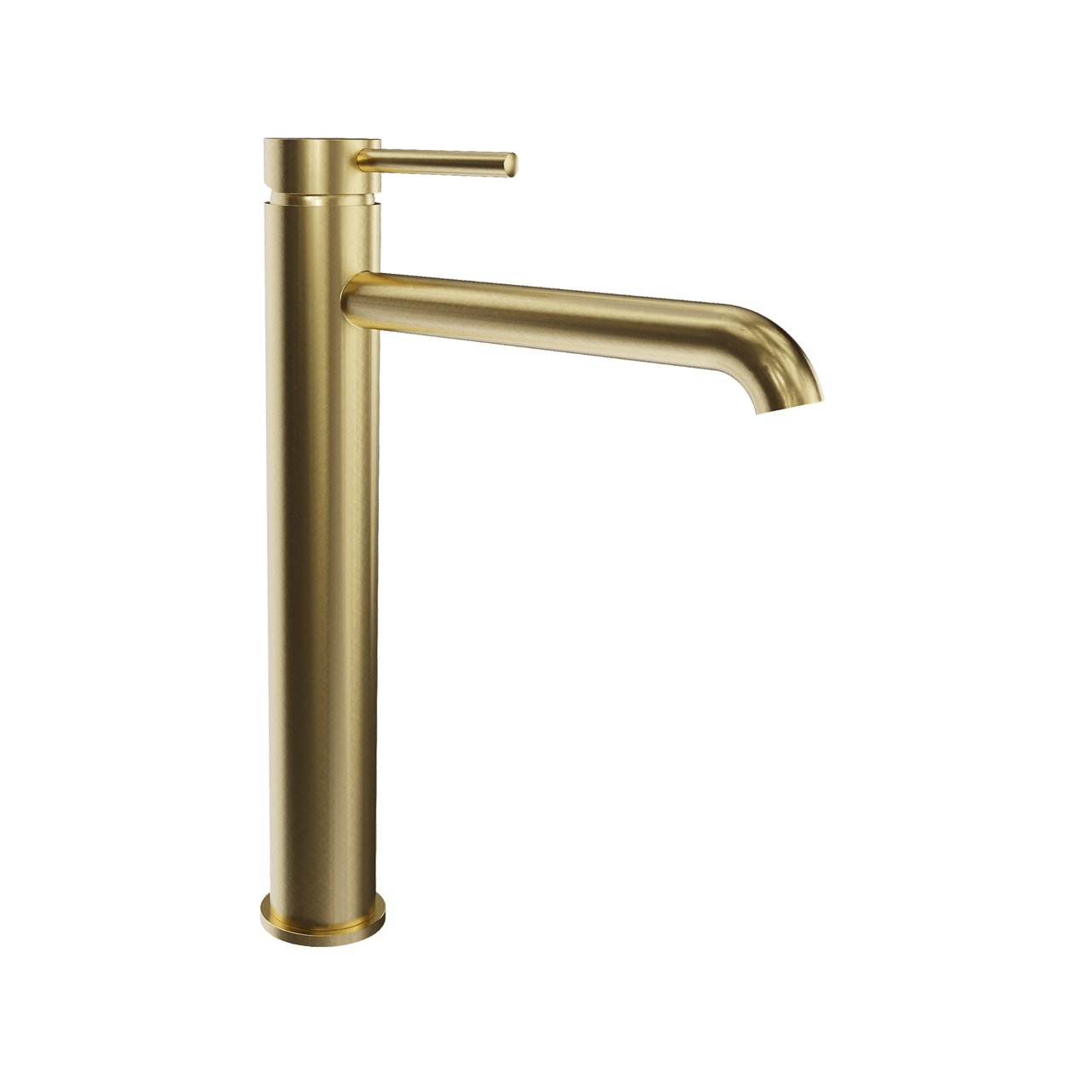 Blaufoss Round verhoogde wastafelkraan Brushed Gold