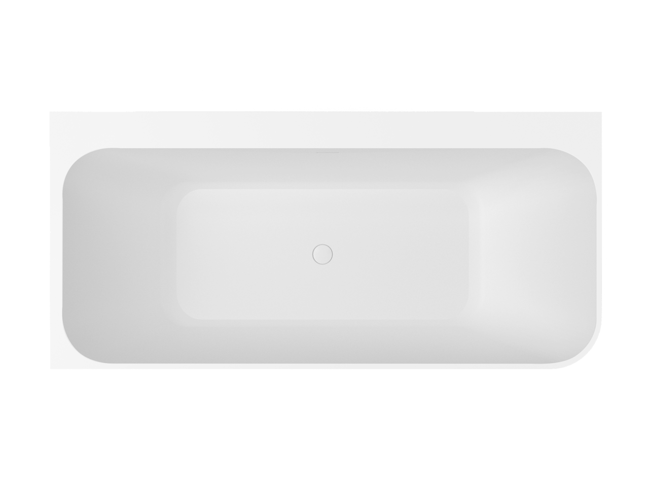 Balmani Zigga tweepersoons hoekbad links 180 x 85 cm Solid Surface mat wit