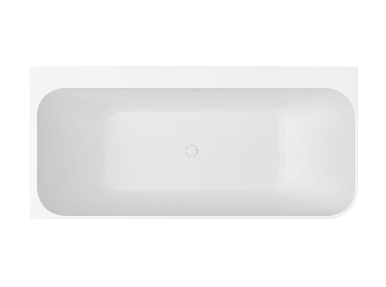 Balmani Zigga baignoire d'angle gauche double 180 x 85 cm Solid Surface blanc mat