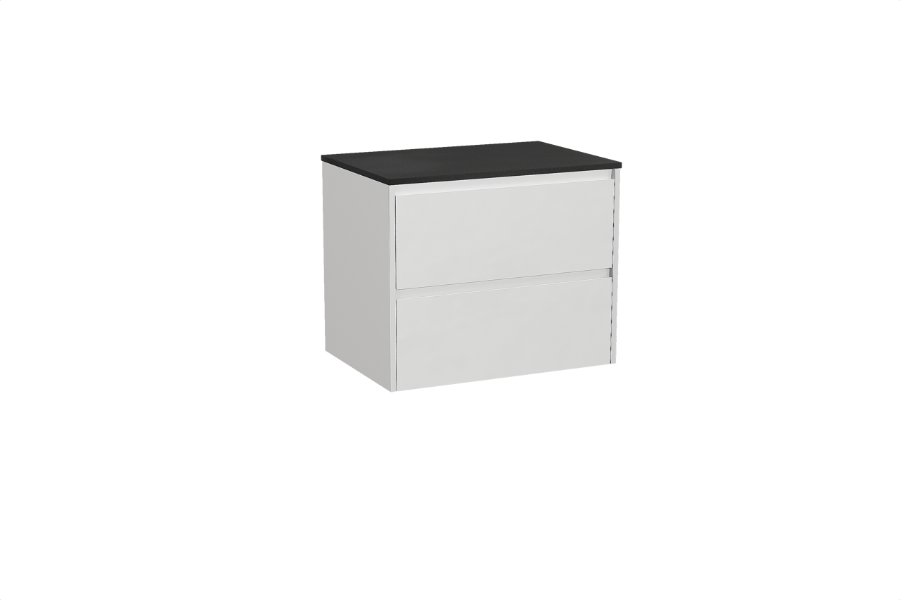 Storke Seda Badmöbel Set mit Panton Waschtischplatte für Aufsatzwaschbecken