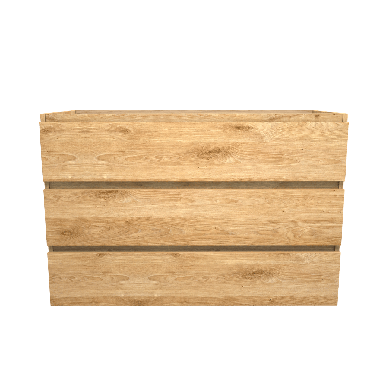 Balmani Lucida stehender Waschbeckenunterschrank: 120 x 55 cm, Eiche rustikal, 3 Schubladen