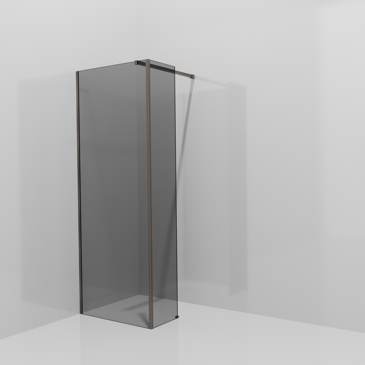 Balmani Modular Walk-In Dusche mit fester Seitenwand: 80 x 200 cm, Rauchglas, Profil Brushed GunMetal