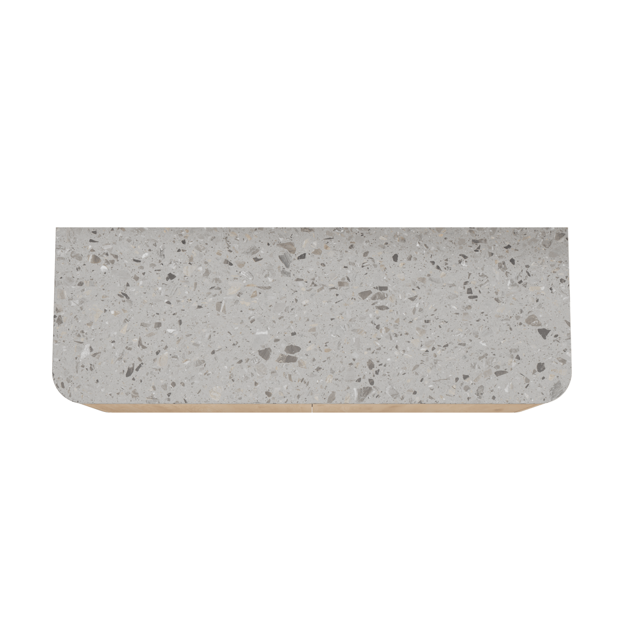 Balmani Moon zwevend badmeubel 160 x 55 cm naturel eiken met Moon enkel of dubbel wastafelblad in terrazzo greige terrazzo