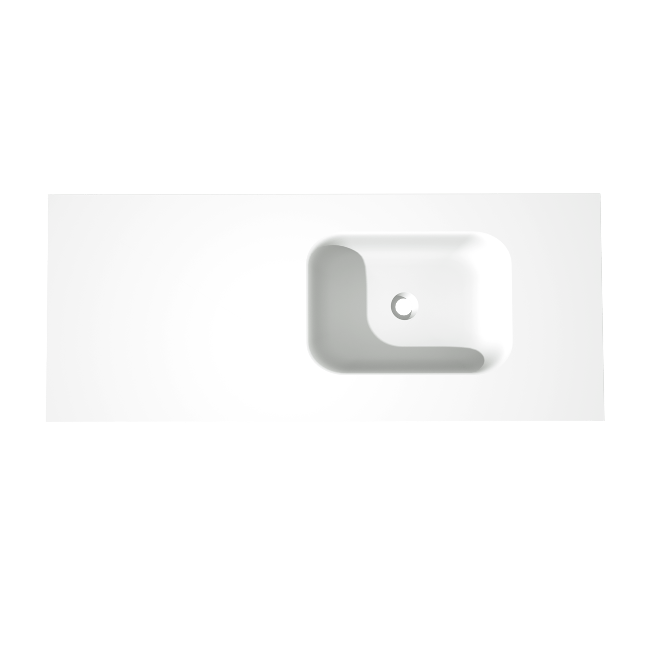 Balmani Tablo Arcato Waschtisch, rechts, Solid Surface matt, 135 x 55 cm, Ablaufventil nicht inklusive