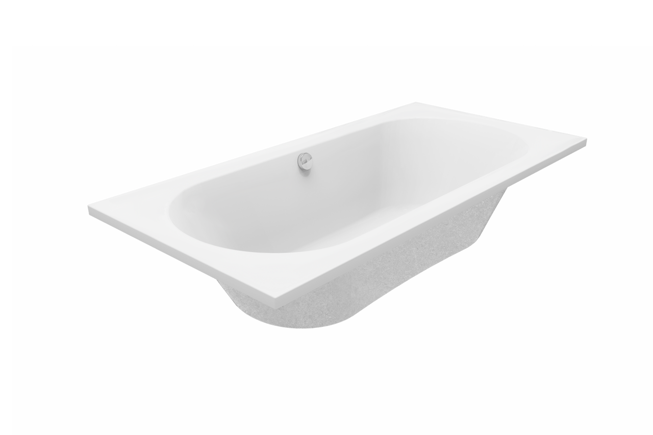 Luca Varess Rosala tweepersoons inbouwbad 180 x 90 cm acryl mat wit