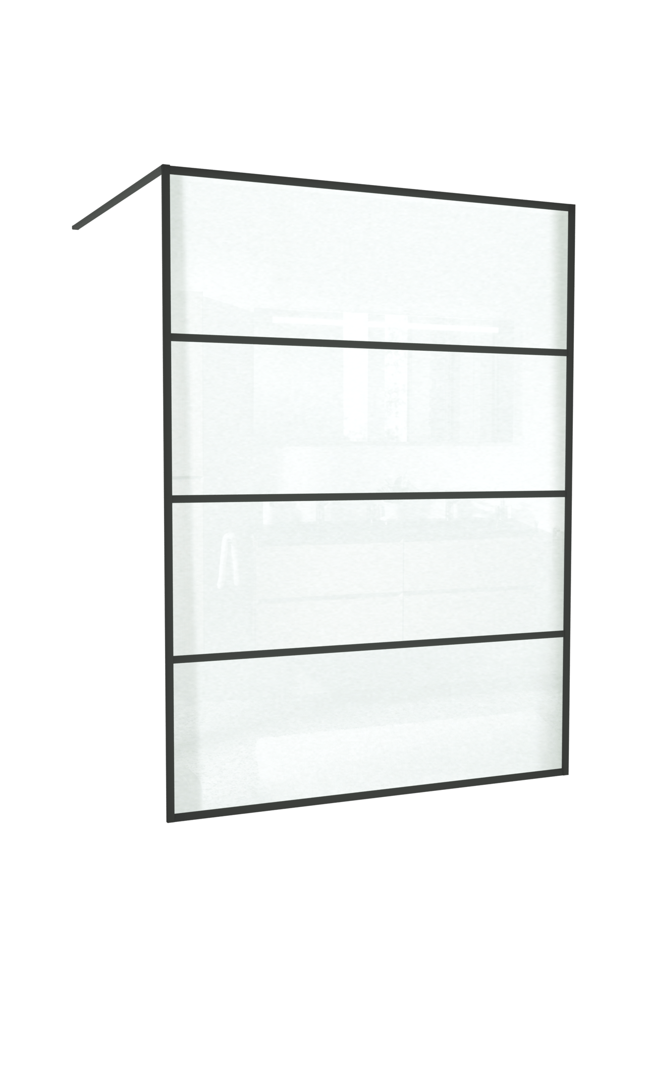 Balmani Framed inloopdouche 160 x 210 cm lined glas mat zwart profiel