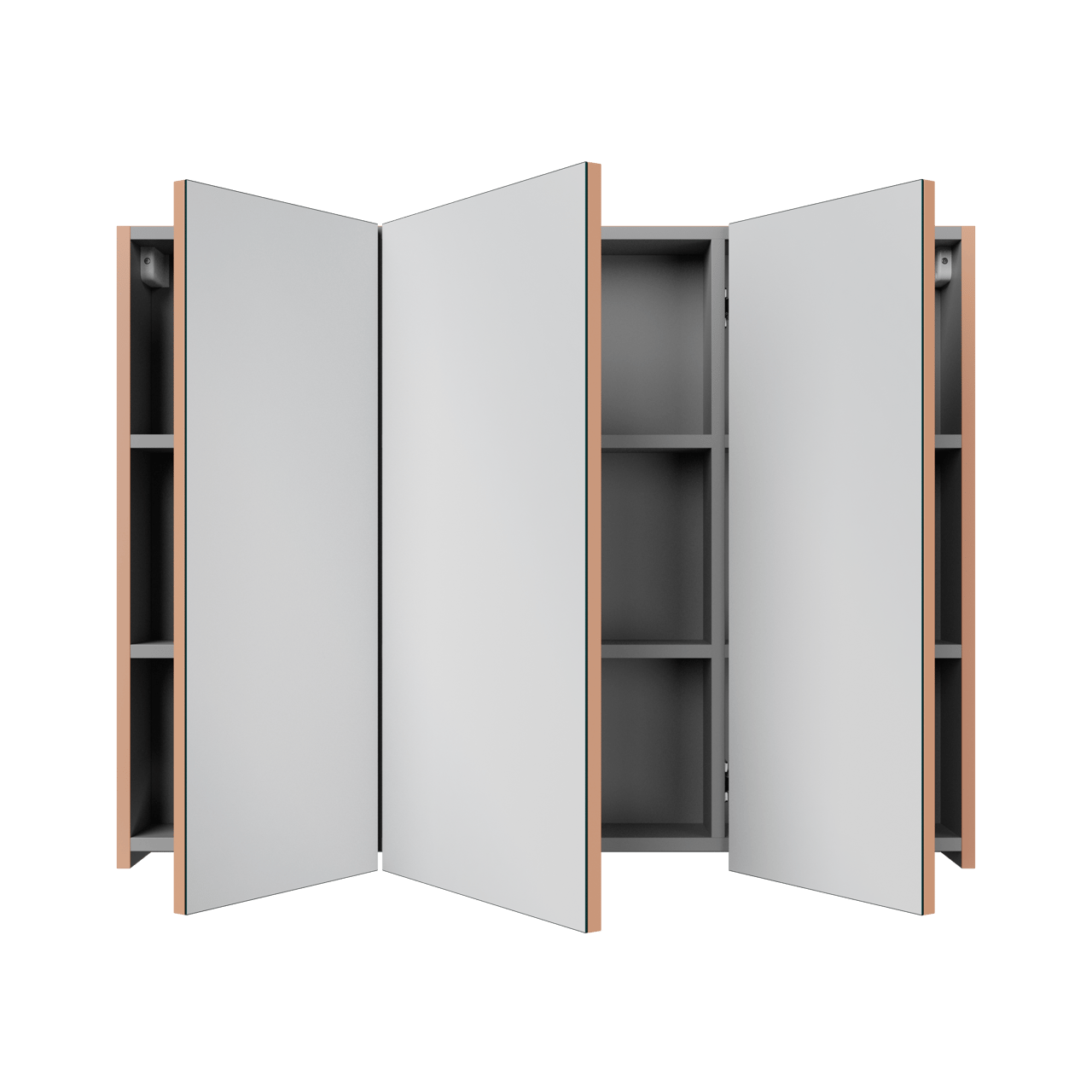 Linie Montro Spiegelschrank Bad: 100 x 75 cm, Cotto