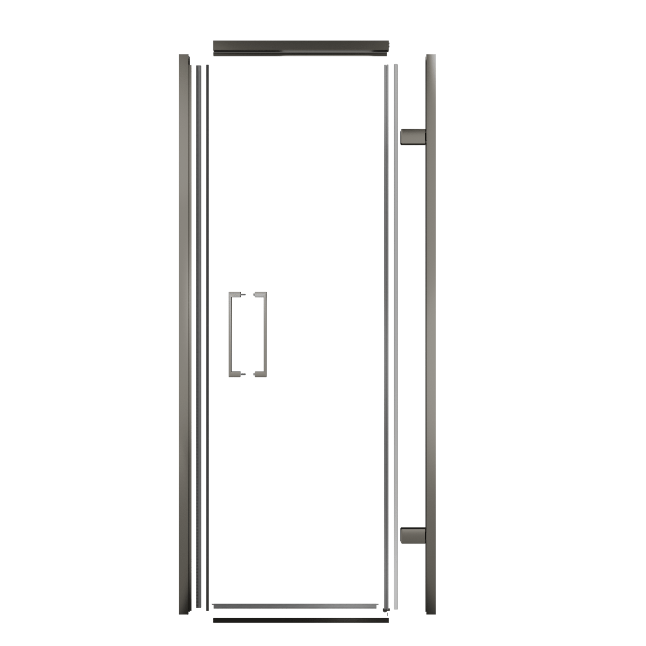 Balmani Senses Design 90 cm droite ensemble de profils pour coin-douche avec porte pivotante brushed gunmetal