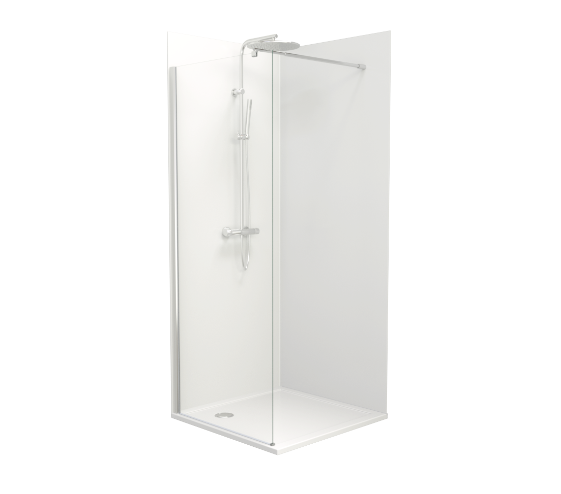 Luca Varess Silk Duschrückwand: 90 x 220 cm, Acryl, Weiß matt