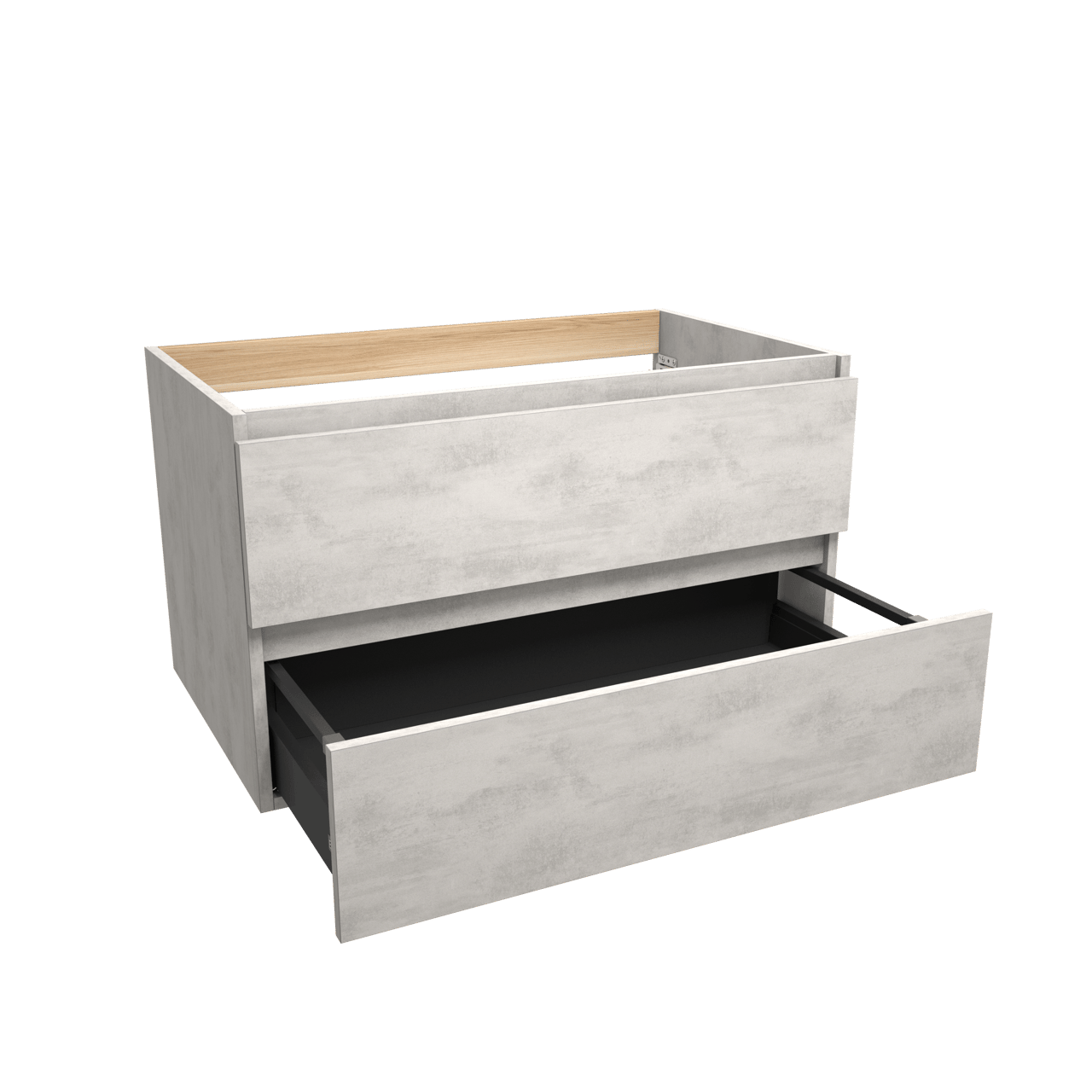 Balmani Lucida zwevende wastafelonderkast 90 x 55 cm beton zilvergrijs 2 lades