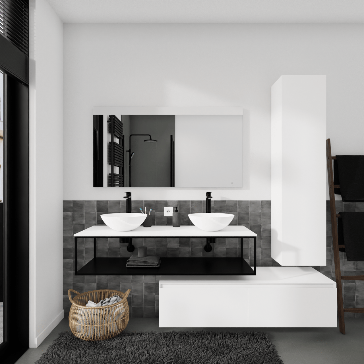 Storke Edge Modulo zwevende wastafelonderkast 130 x 48 cm mat wit 2 lades