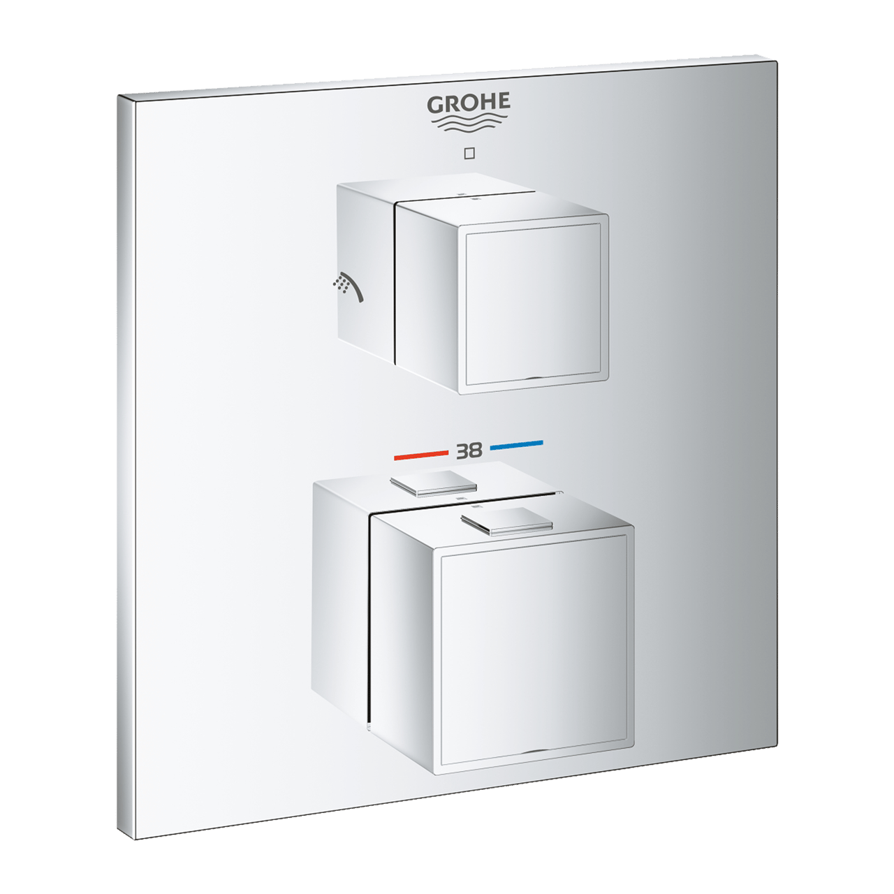 Grohe Grohtherm thermostatische inbouw douchekraan 2 functies glanzend chroom