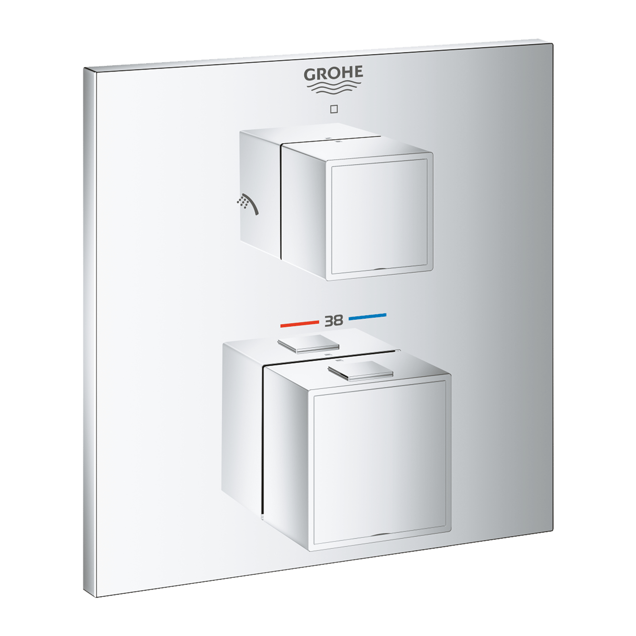 Grohe Grohtherm thermostat de douche encastré 2 fonctions chrome brillant