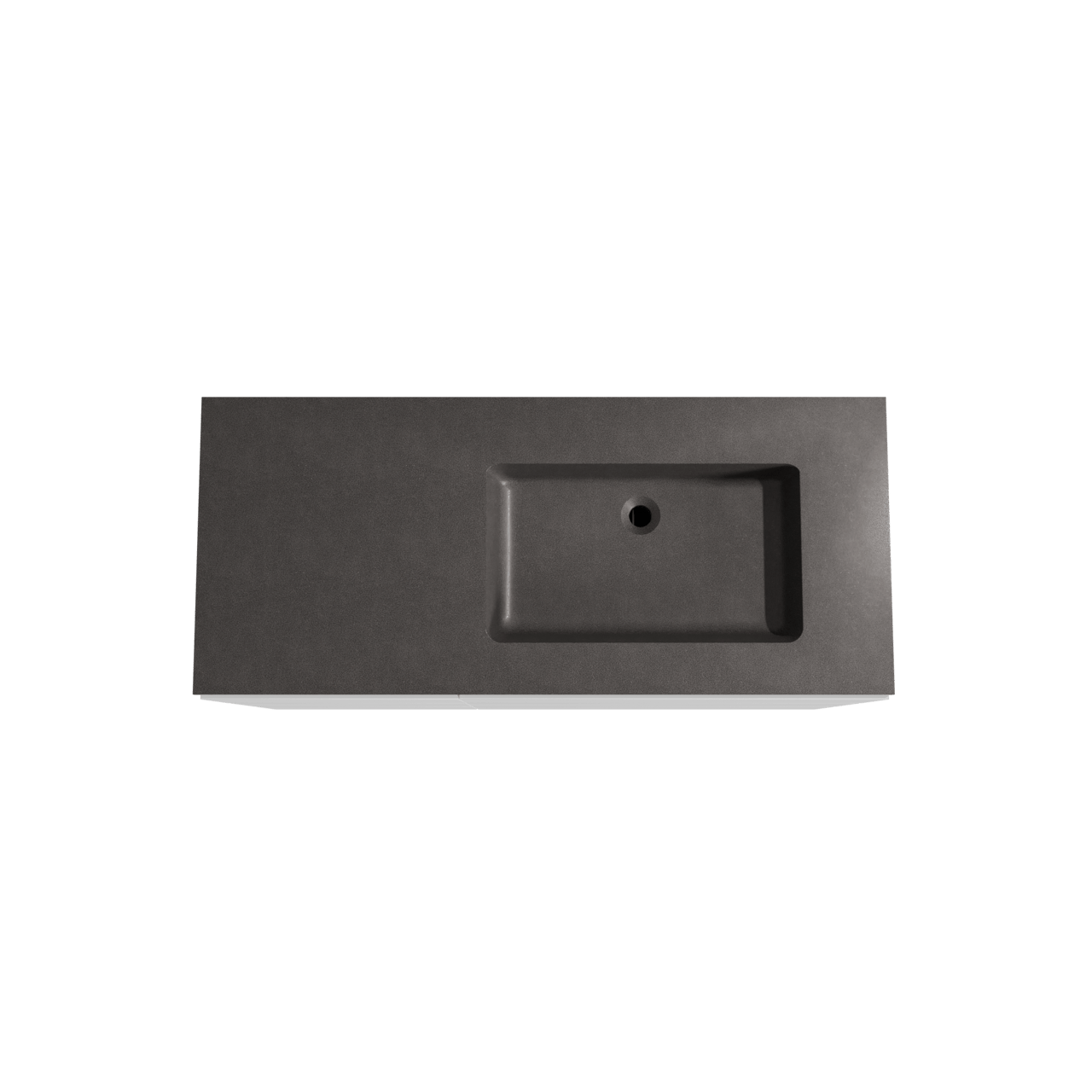 Storke Edge staand badmeubel 120 x 52 cm mat wit met Scuro asymmetrisch rechtse wastafel in kwarts mat zwart