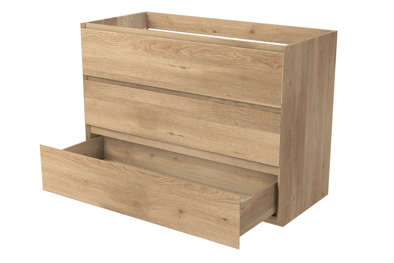 Balmani Mitra staande wastafelonderkast 120 x 55 cm natuur eik 3 lades