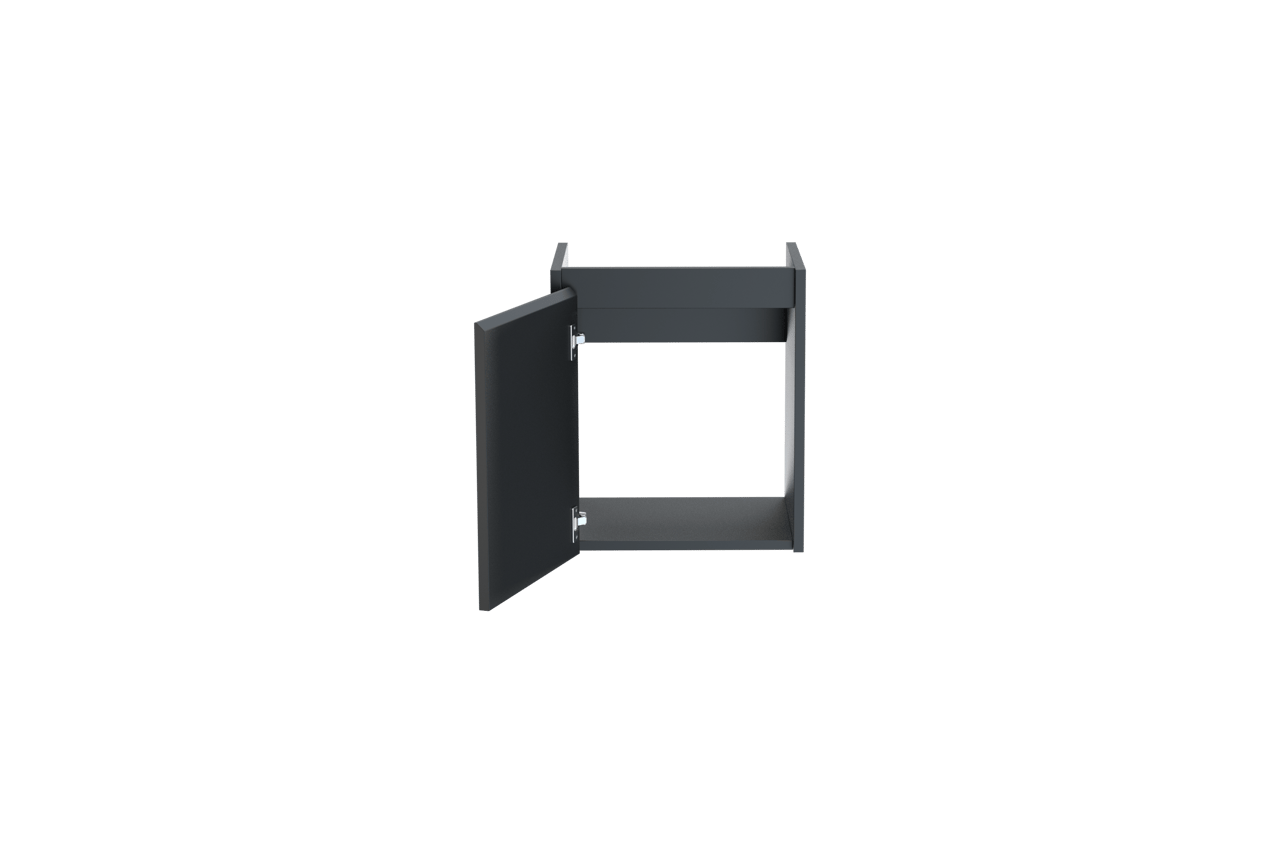 Storke Seda meuble sous-lavabo suspendu 45 x 35 cm Noir Mat porte