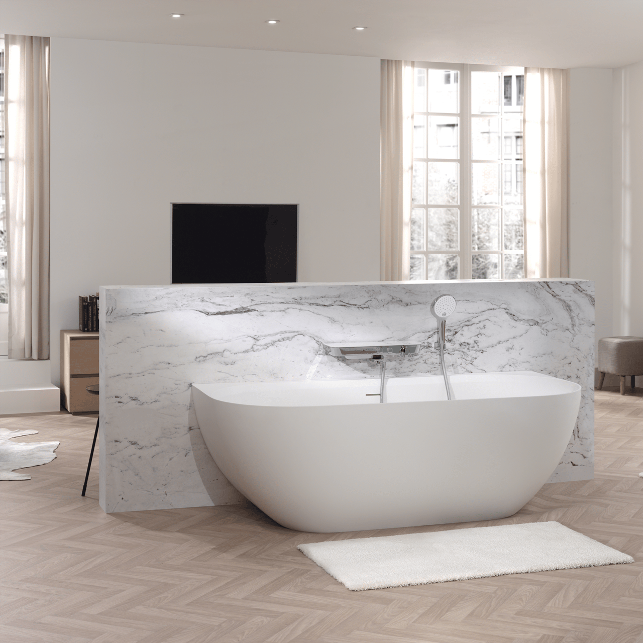 Blaufoss Switch Drop handdouche 3 straalsoorten Glanzend Chroom en Wit