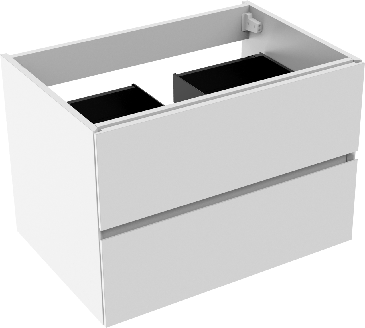 Storke Edge zwevende wastafelonderkast 75 x 52 cm Glanzend Wit 2 lades