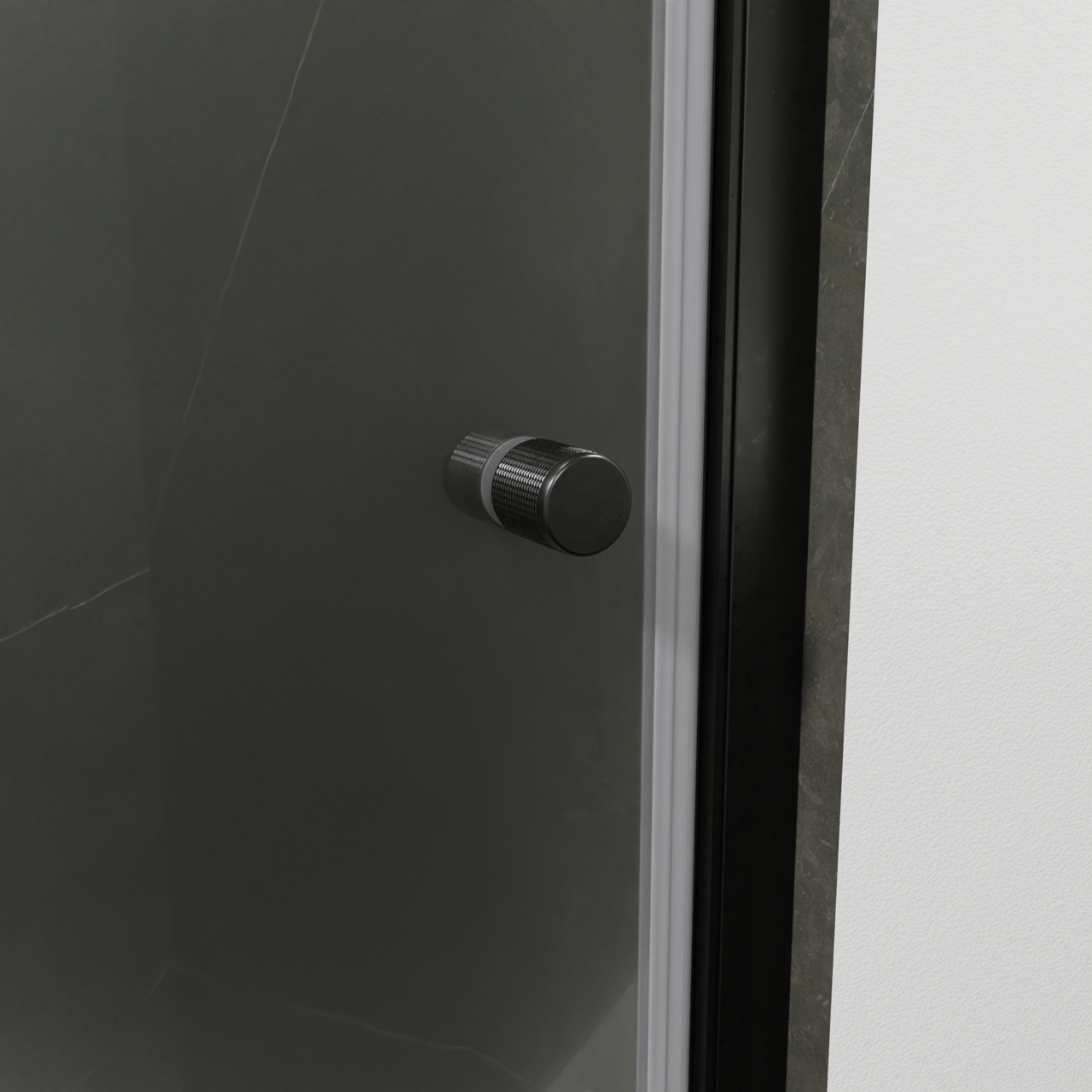 Luca Varess Kuresa douche draaideur 95 x 200 cm helder glas mat zwart profiel