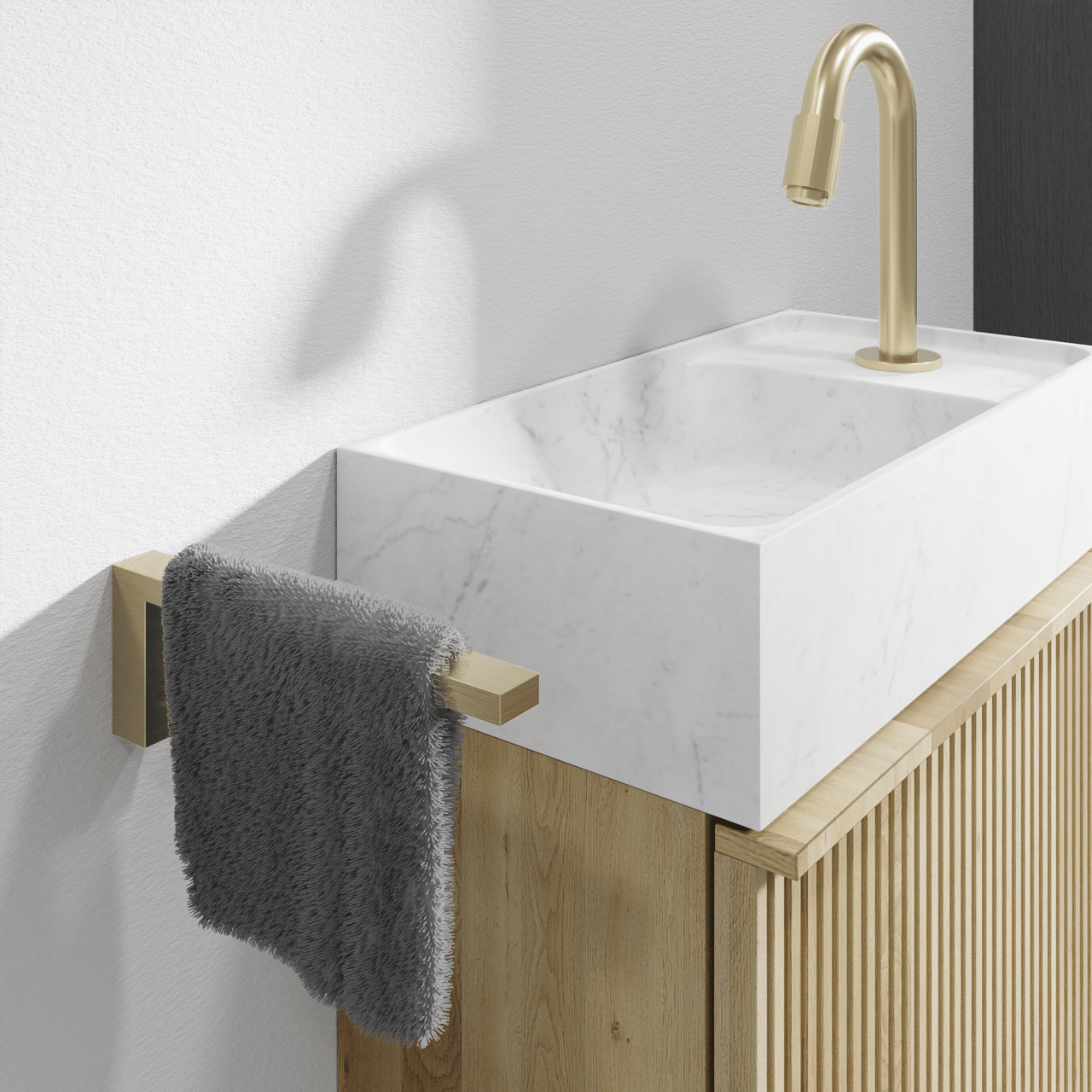 Blaufoss Noma porte-serviette Brushed Champagne Gold 41 cm