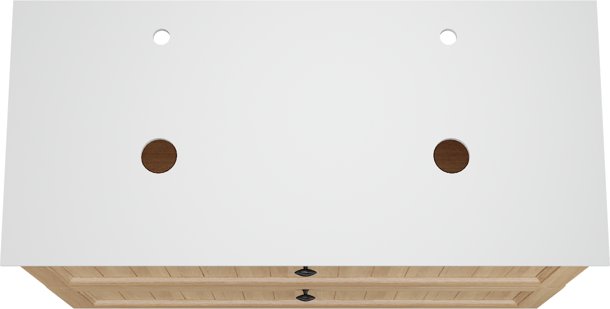 Balmani Lemon meuble salle de bains à poser 120 x 55 cm, placage chêne naturel avec Facetta tablette double en blanc mat