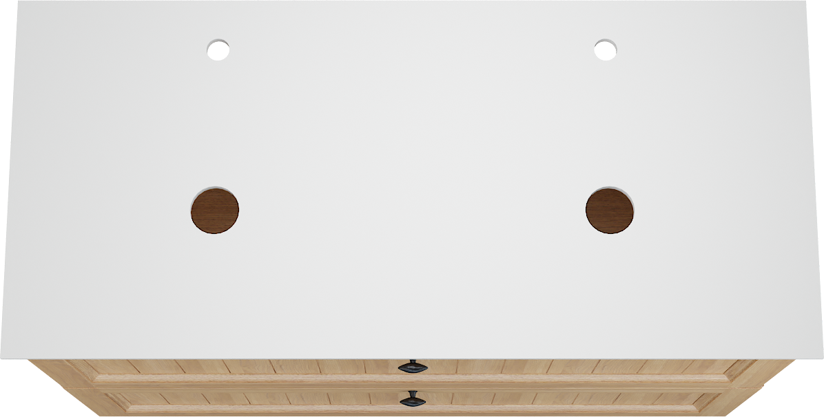 Balmani Lemon staand badkamermeubel 120 x 55 cm, fineer natuur eik met Facetta dubbel tablet in mat wit