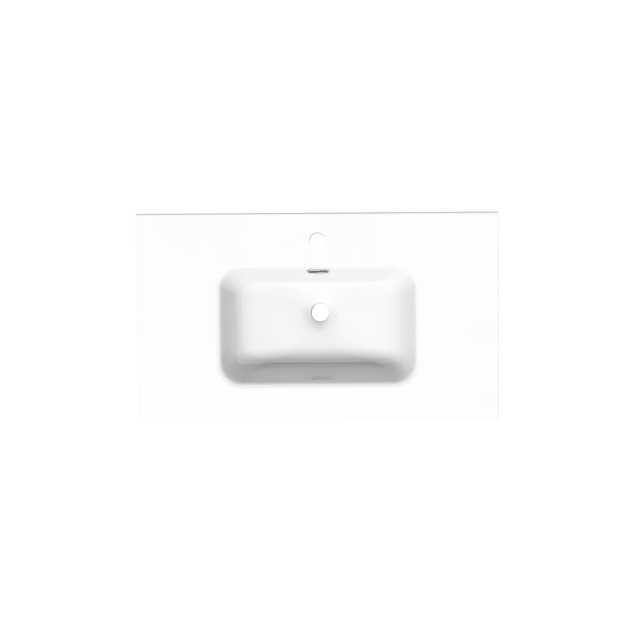 Linie Baro Einzelwaschtisch, Porzellan, Weiß Glänzend, 80 x 46 cm