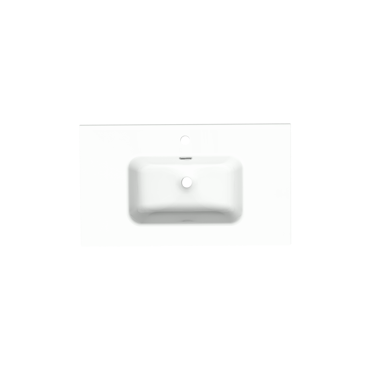 Linie Baro Einzelwaschtisch, Porzellan, Weiß Glänzend, 80 x 46 cm