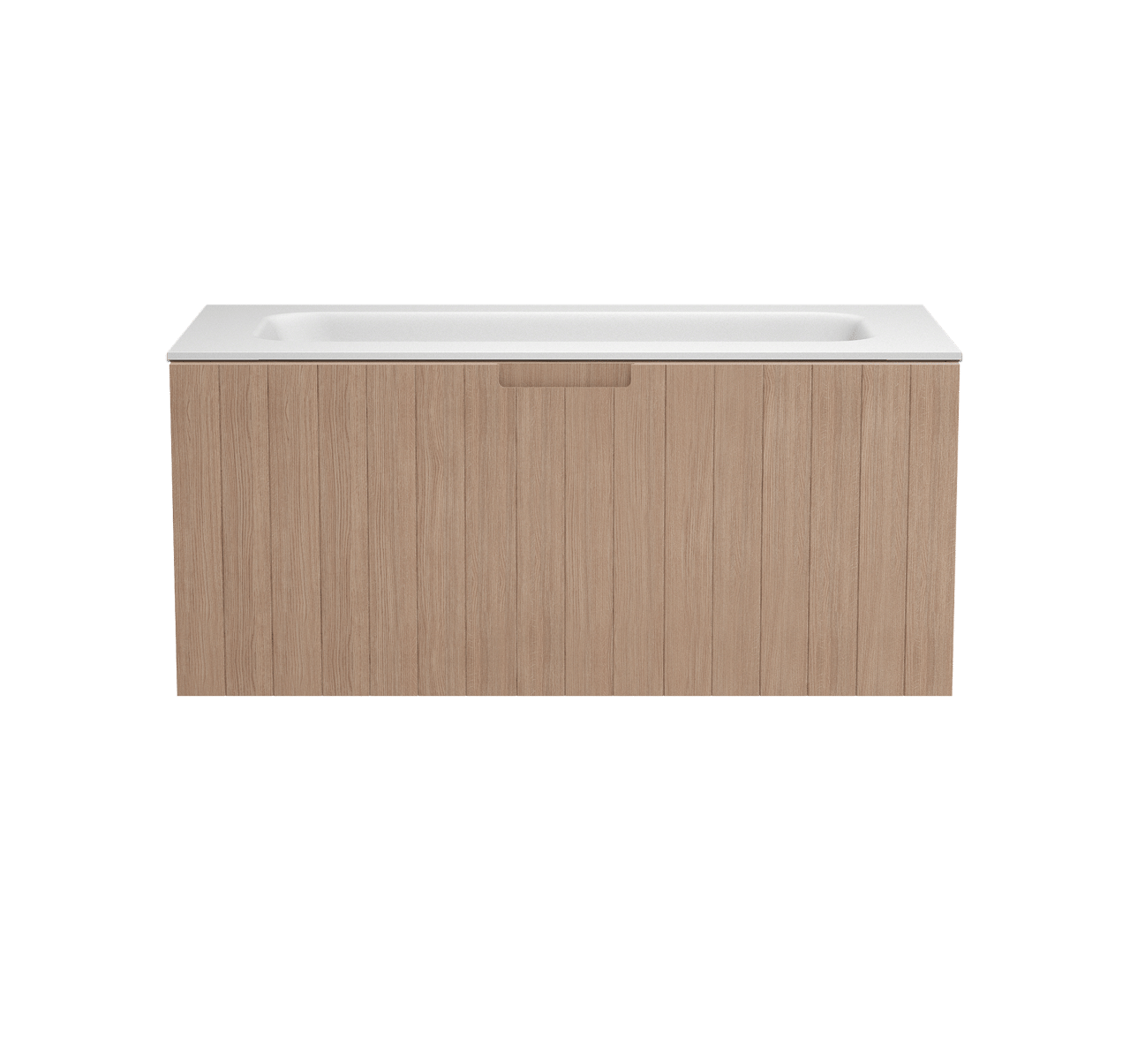 Balmani Adagio meuble salle de bains suspendu 120 x 55 cm chêne vieilli avec Tablo Arcato lavabo simple pour 2 trous de robinet en solid surface blanc mat