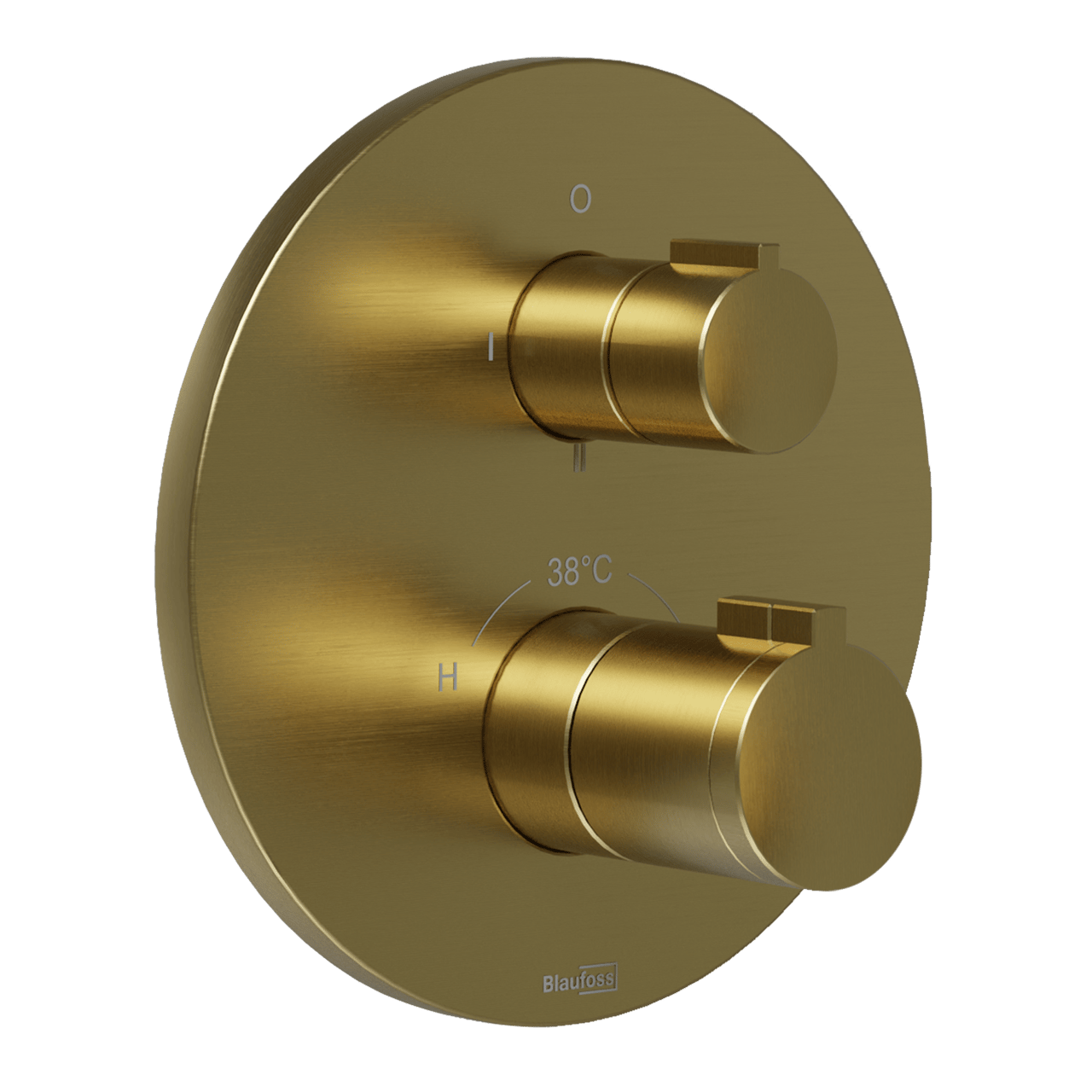 Blaufoss Smartbox Round thermostat de douche encastré 2 fonctions Brushed Gold incl élément intégré