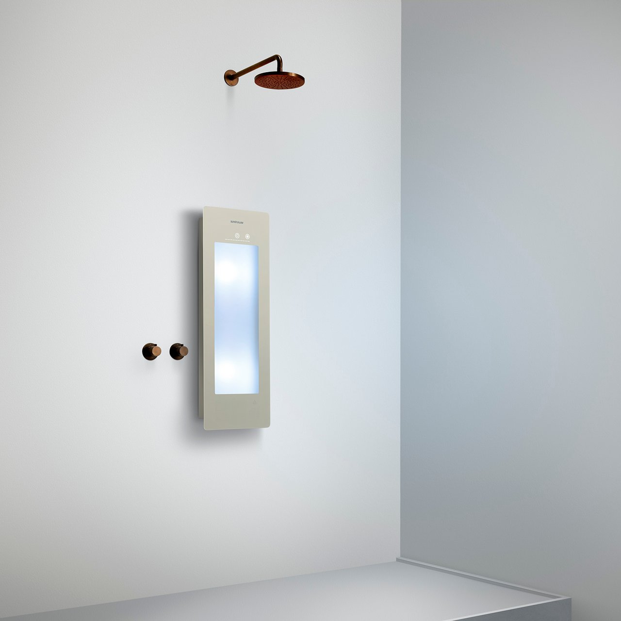 Sunshower Plus S en saillie en sand white avec lumière infrarouge et UV