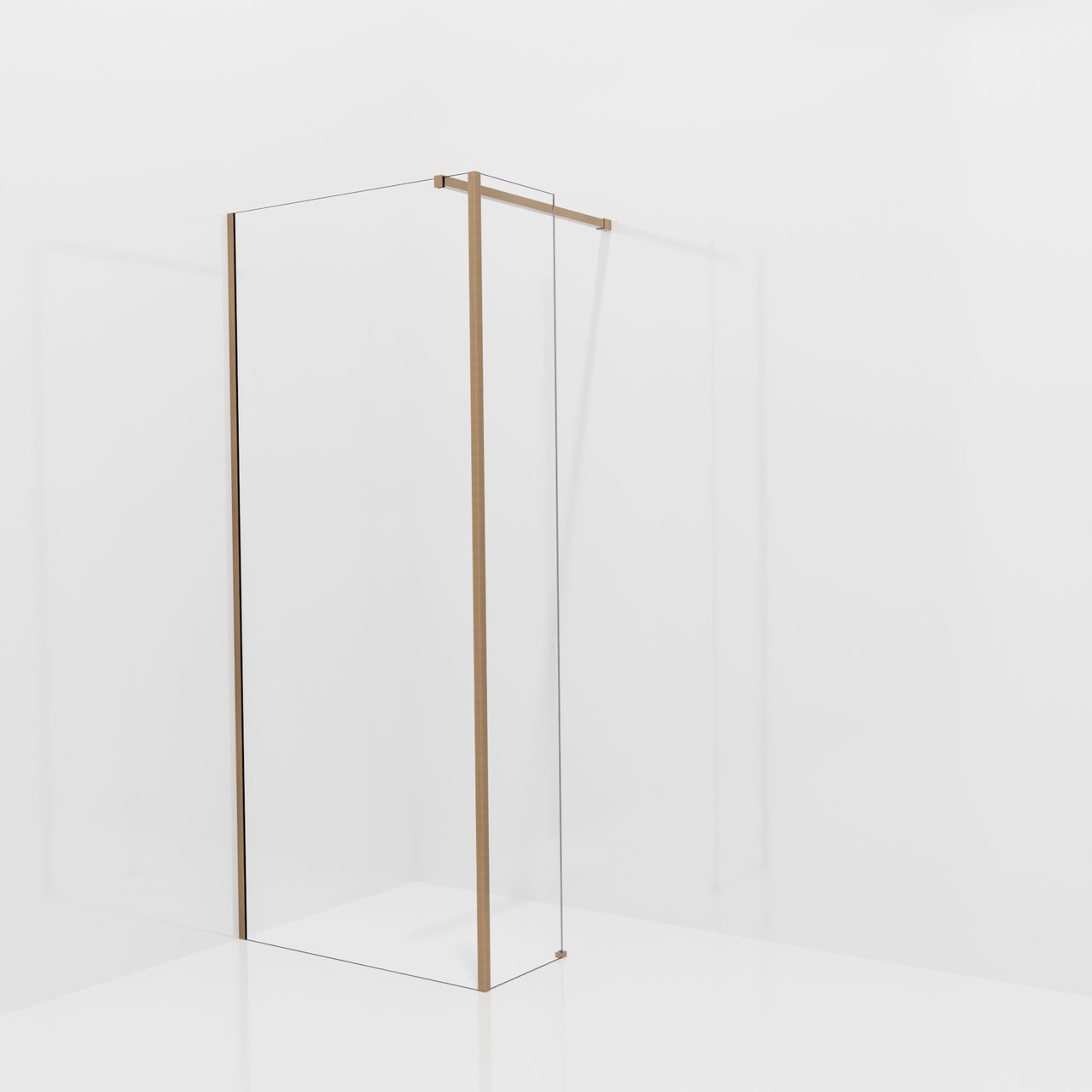 Balmani Modular inloopdouche met vaste zijwand: 90 x 200 cm, Helder glas, Brushed Rosegold profielen