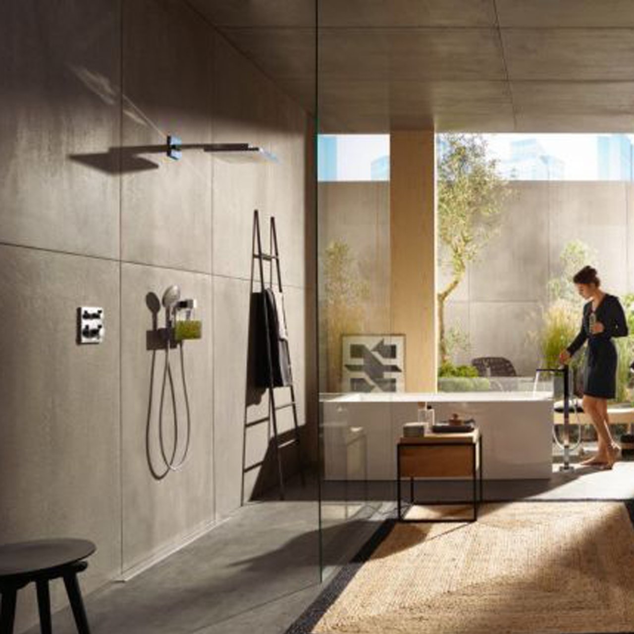 Hansgrohe Ecostat Square thermostat de douche encastré chrome brillant