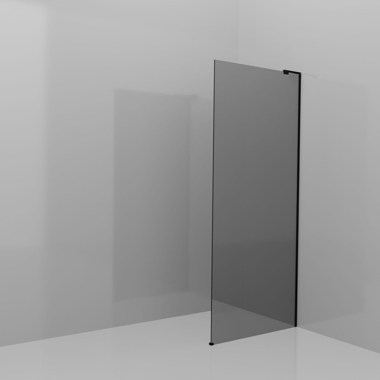 Balmani Modular inloopdouche: 90 x 200 cm, Reflex spiegelglas, Mat zwarte profielen met L-Shape