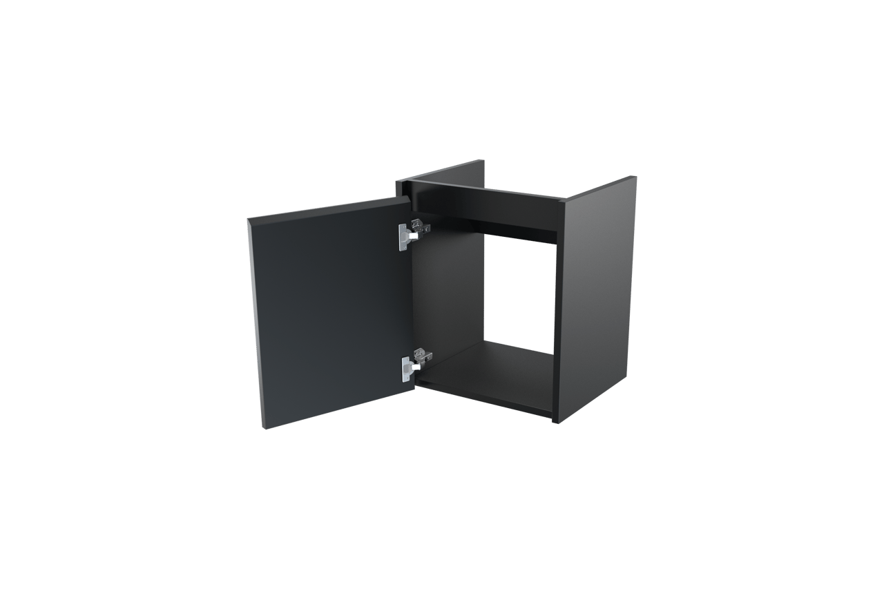 Storke Seda hängender Waschbeckenunterschrank: 45 x 35 cm, Schwarz Matt, mit Tür