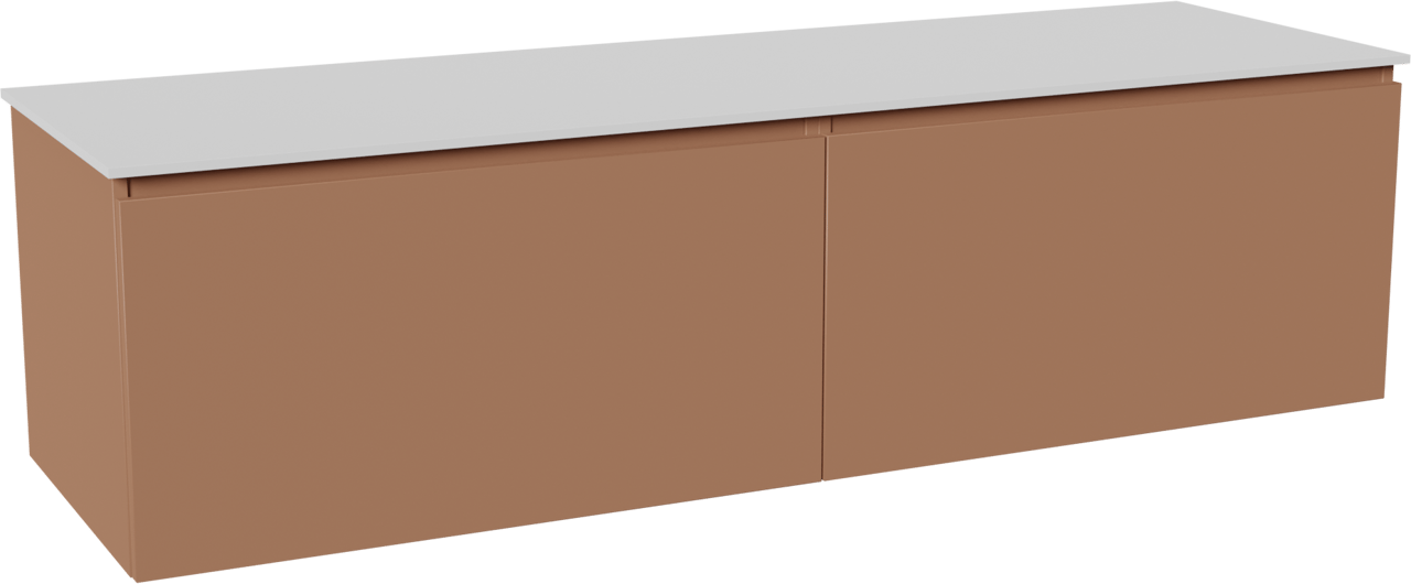 Balmani Sfera zwevend badmeubel 180 x 55 cm cotto met Stretto enkel of dubbel wastafelblad in solid surface mat wit