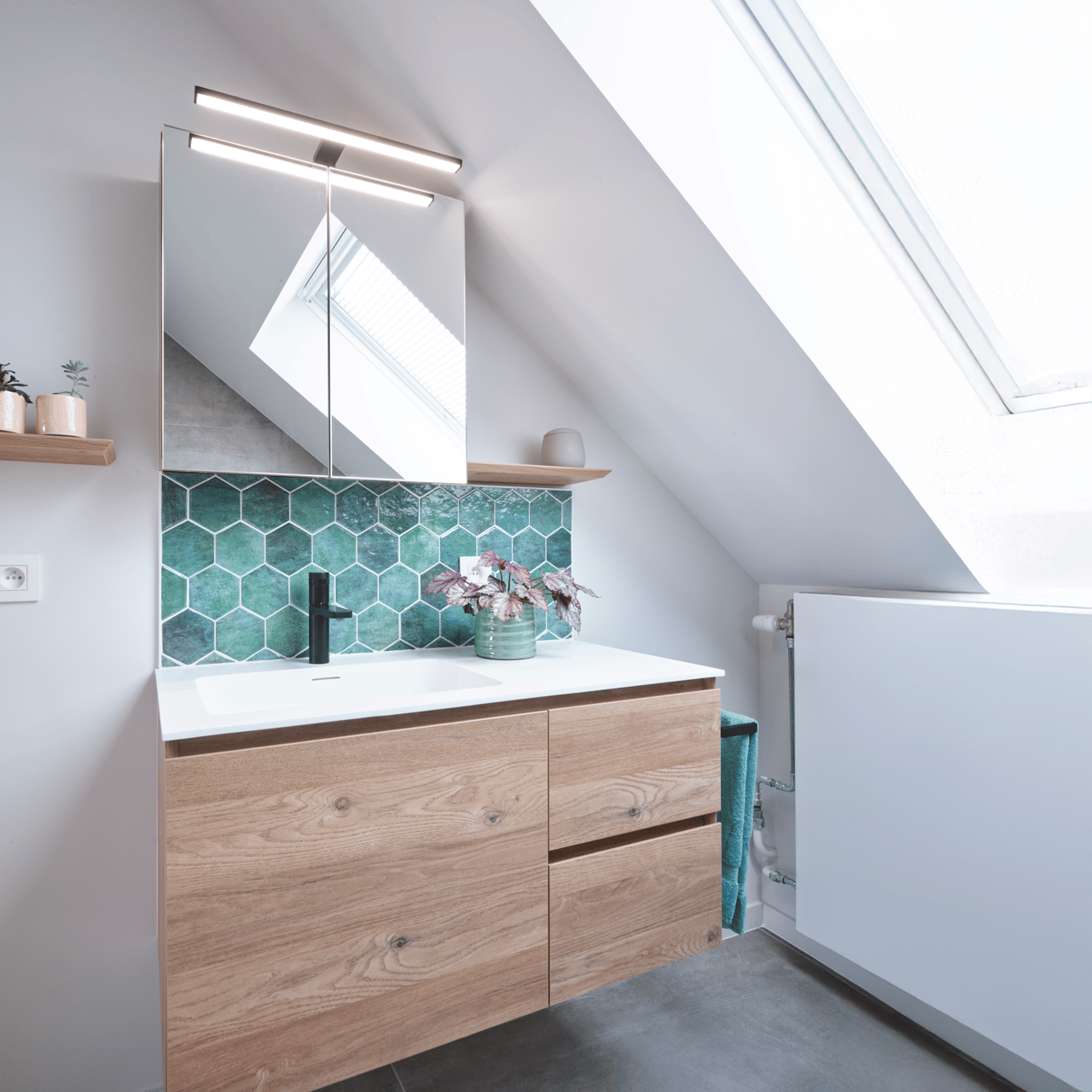 Storke Reflecta Spiegelschrank Bad: 60 x 75 cm, Eiche rustikal