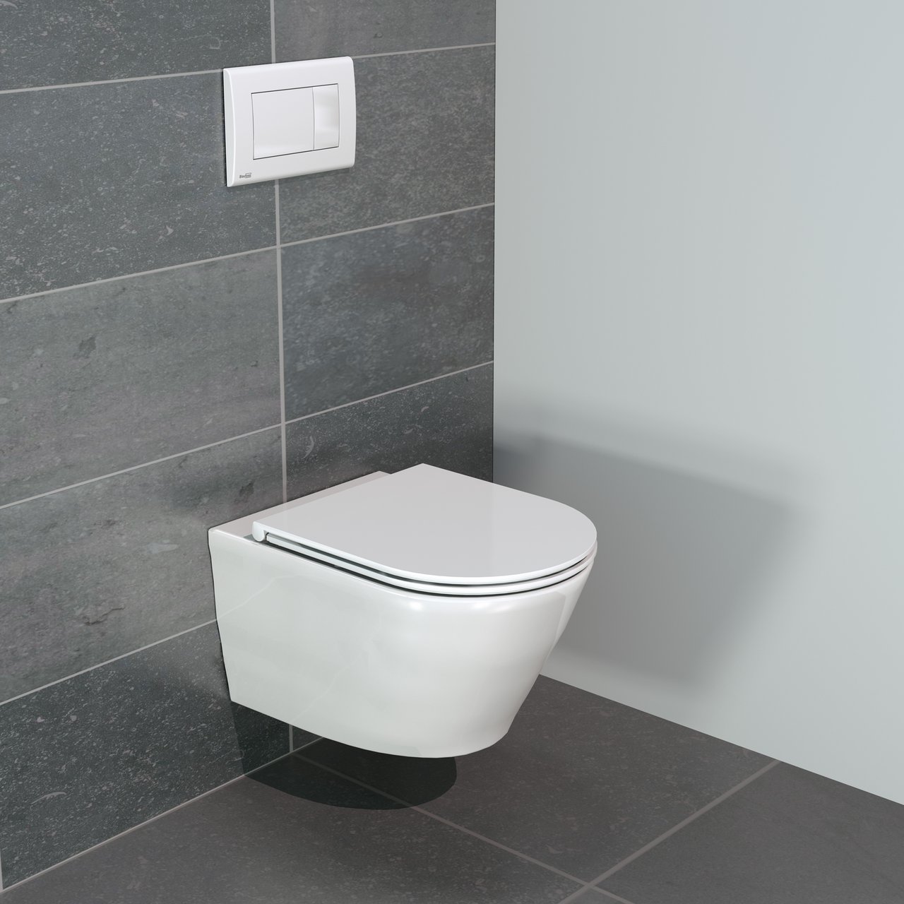 Luca Varess Calibro hangend toilet hoogglans wit randloos met finolisso wc-bril