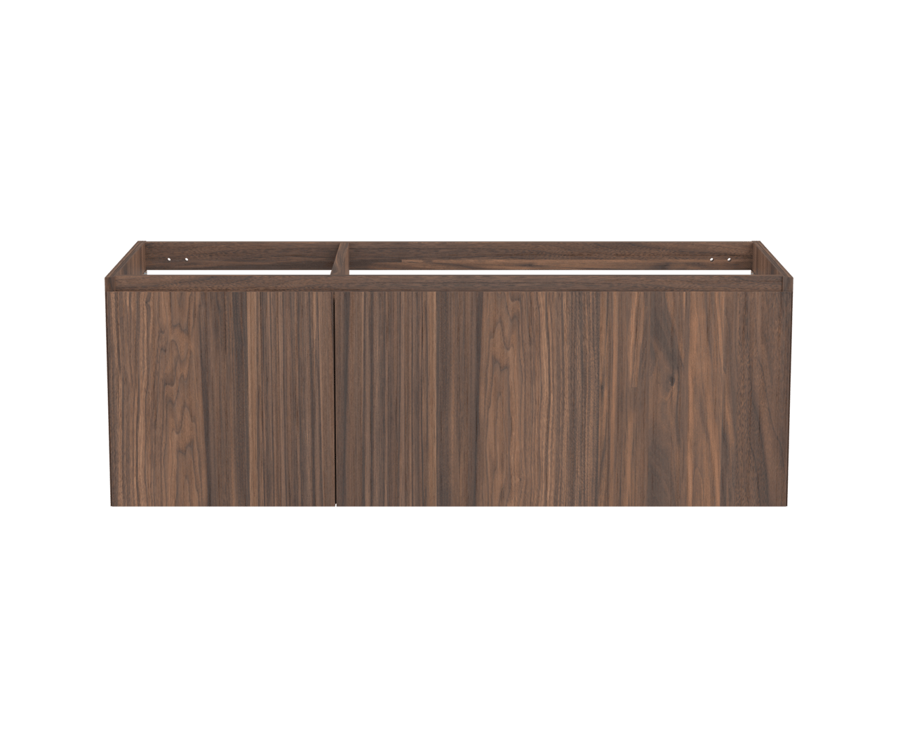 Balmani Idra meuble sous-lavabo suspendu 135 x 55 cm asymétrique droite placage noyer 4 tiroirs