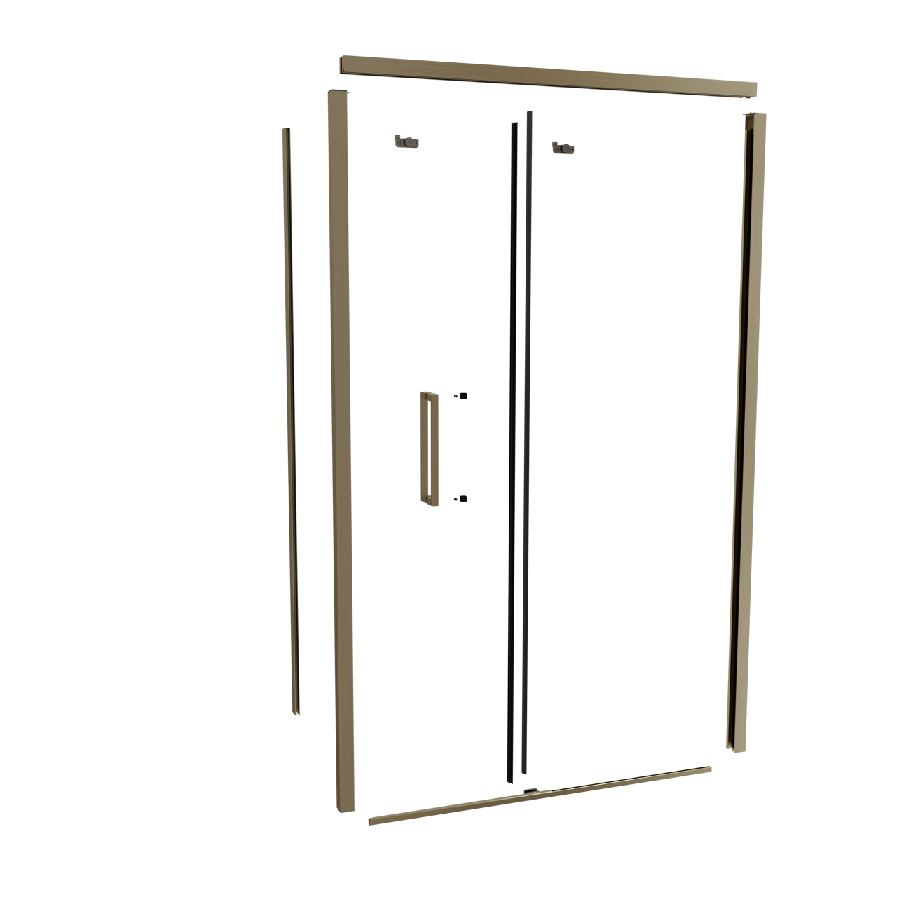 Balmani Senses Design 120 cm Rechts Profilset für Eckduschen mit Schiebetür Brushed Champagner Gold