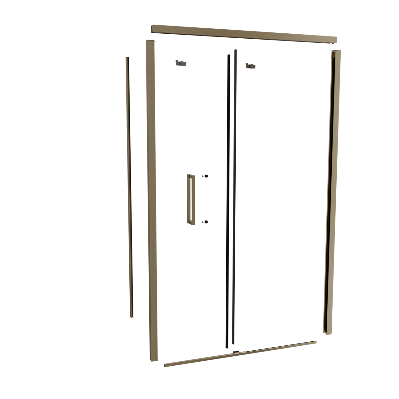 Balmani Senses Design 120 cm droite ensemble de profils pour coin-douche avec porte coulissante brushed champagne gold