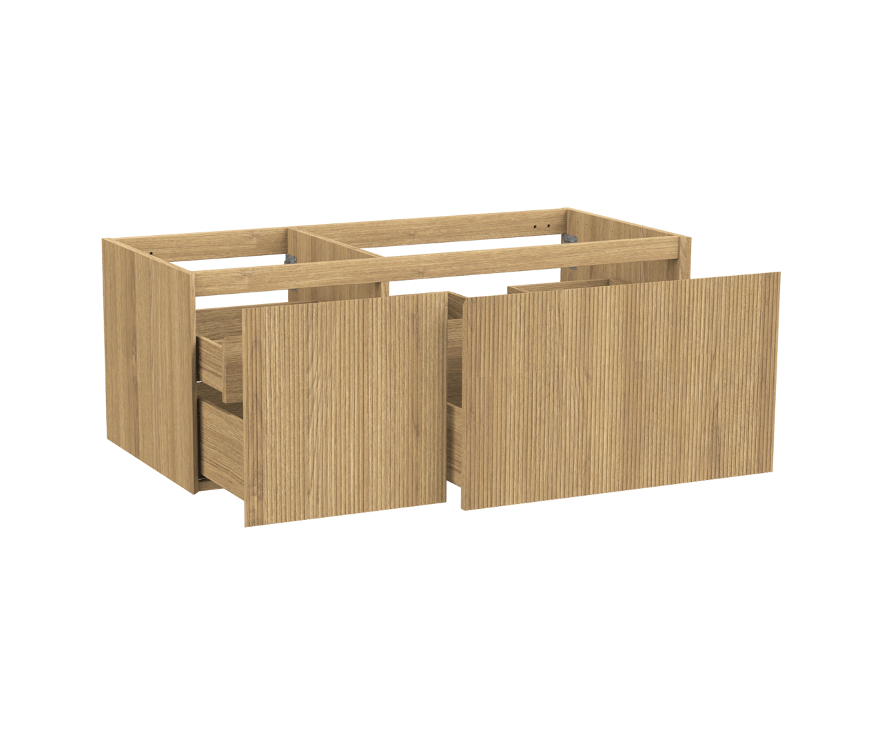 Balmani Fila meuble sous-vasque suspendu 120 x 55 cm asymétrique à droite plaqué chêne naturel 4 tiroirs