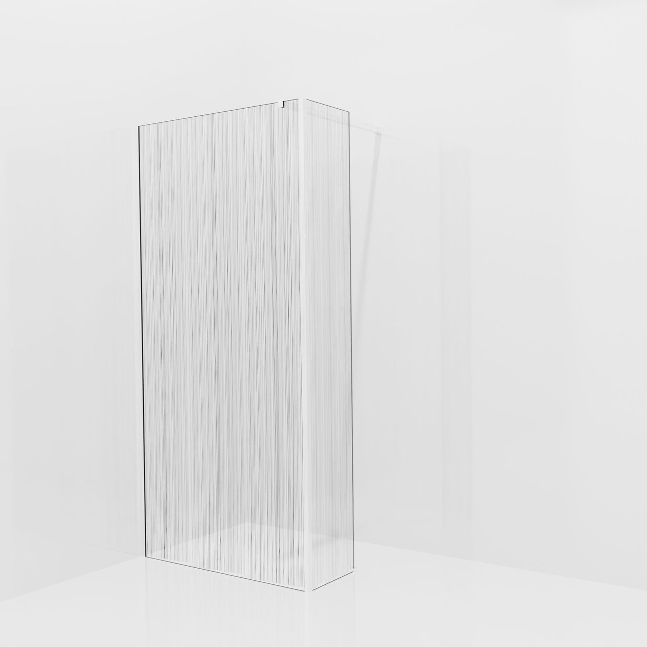 Balmani Modular douche à l'italienne avec paroi latérale fixe: 100 x 200 cm, Mikado, Profil Chrome brillant