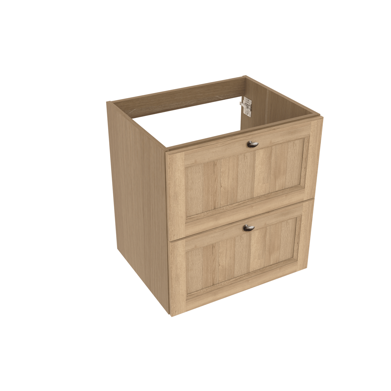 Balmani Lemon stehender Waschbeckenunterschrank: 67,5 x 55 cm, Eiche verwittert, 2 Schubladen