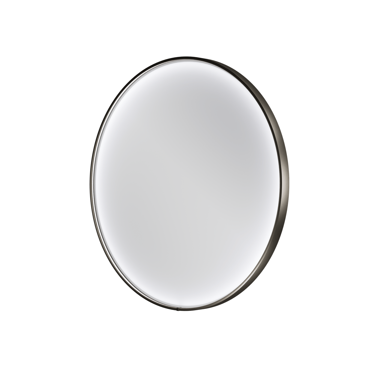 Balmani Secret rond badkamerspiegel Brushed Gunmetal Ø 90 cm met spiegelverlichting en anti-damp