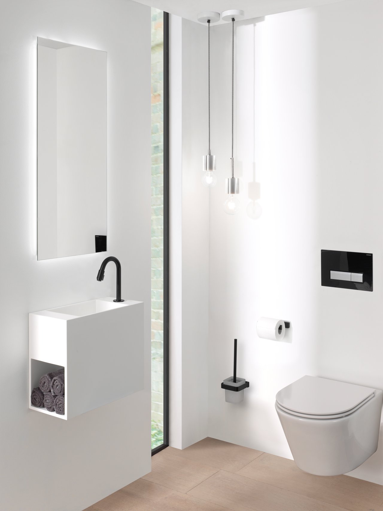 Balmani Style Handwaschbecken: Solid Surface, Weiß Matt 45 x 20 cm